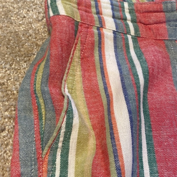 For Cynthia Linen Blend Striped Elastic Waist Pants Sz Medium - Picture 6 of 10